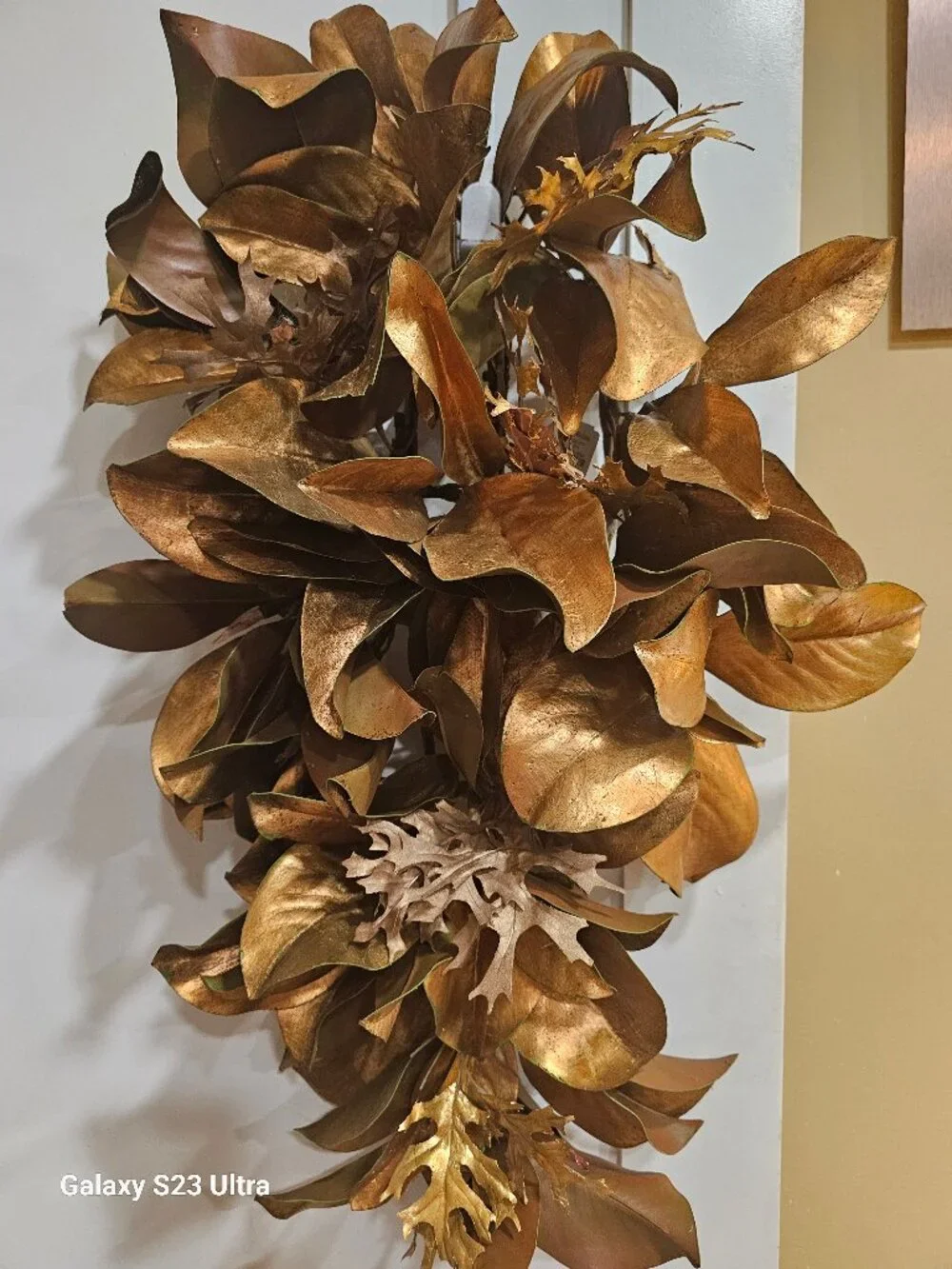 Christmas Teardrop Gold Leaves Swag by Neiman Marcus